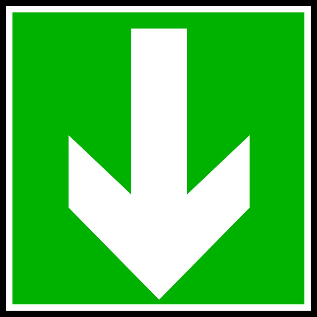 arrow, down, direction